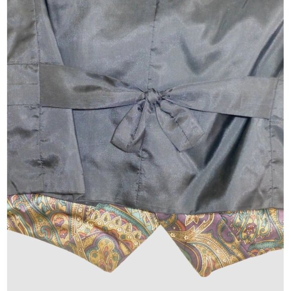 Vintage Disney Store Mickey Mouse Paisley Silk Vest L/XL Multicolor Unique Patte - Picture 10 of 10